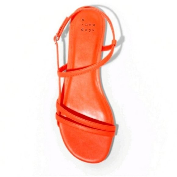 A New Day Kaia Strappy Sandals Coral Red 6 - Picture 8 of 9